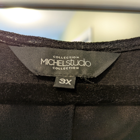 Black Patterned Dress | 3X | Michel Studio - Picture 3 of 5